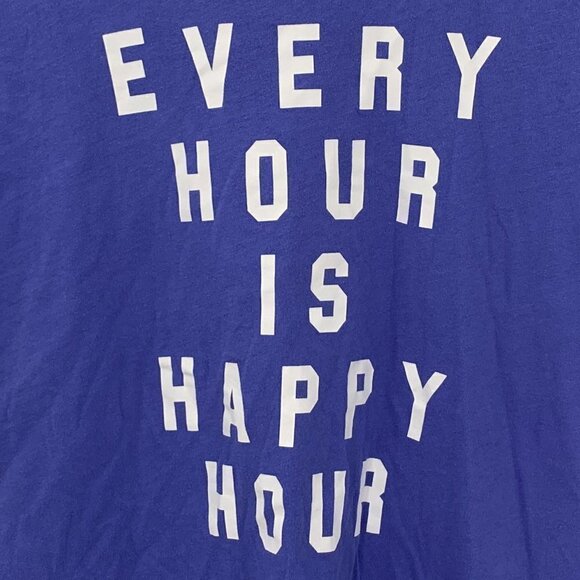 Wildfox Every Hour is Happy Hour Blue Tee Shirt M - Picture 3 of 8
